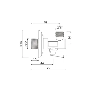 Ball angle valve with filter