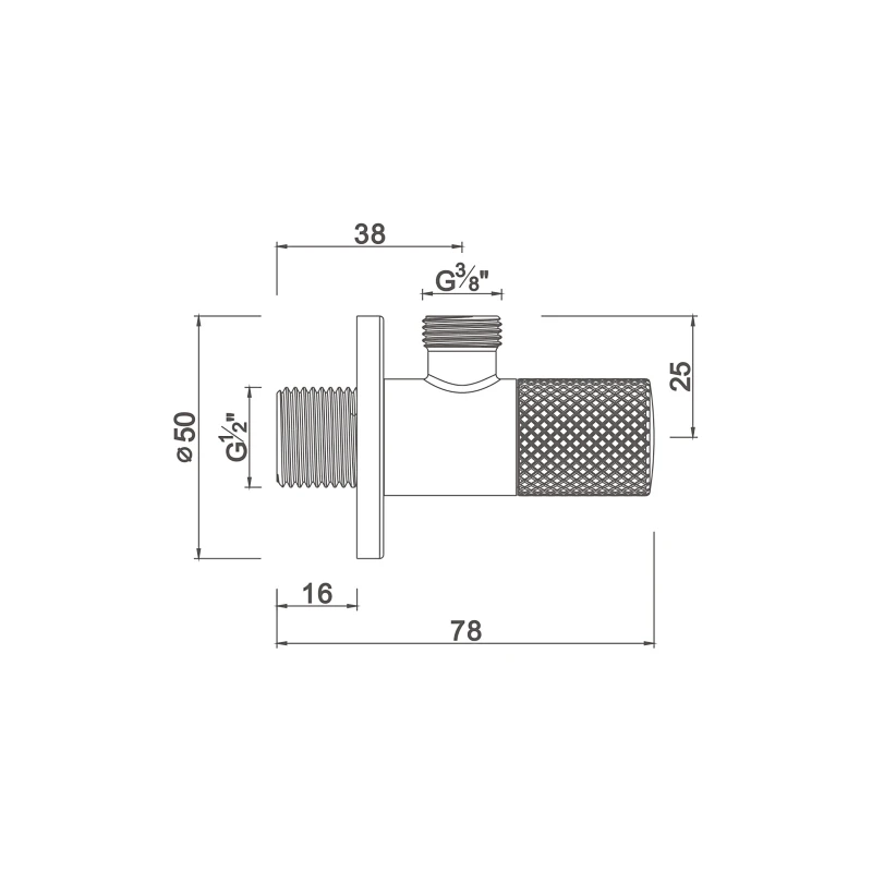 Compression angle valve
