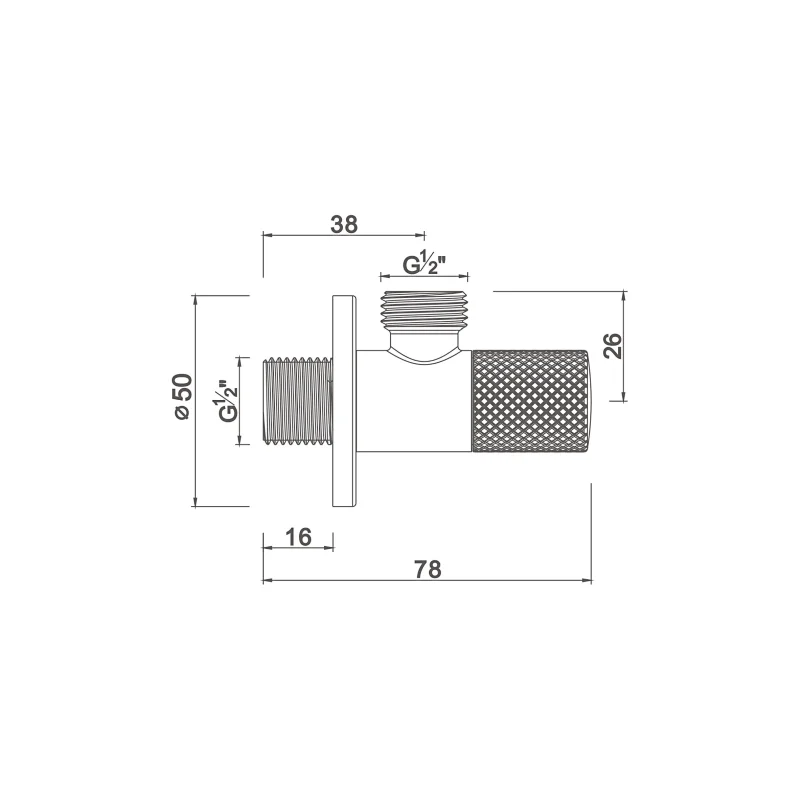 Compression angle valve