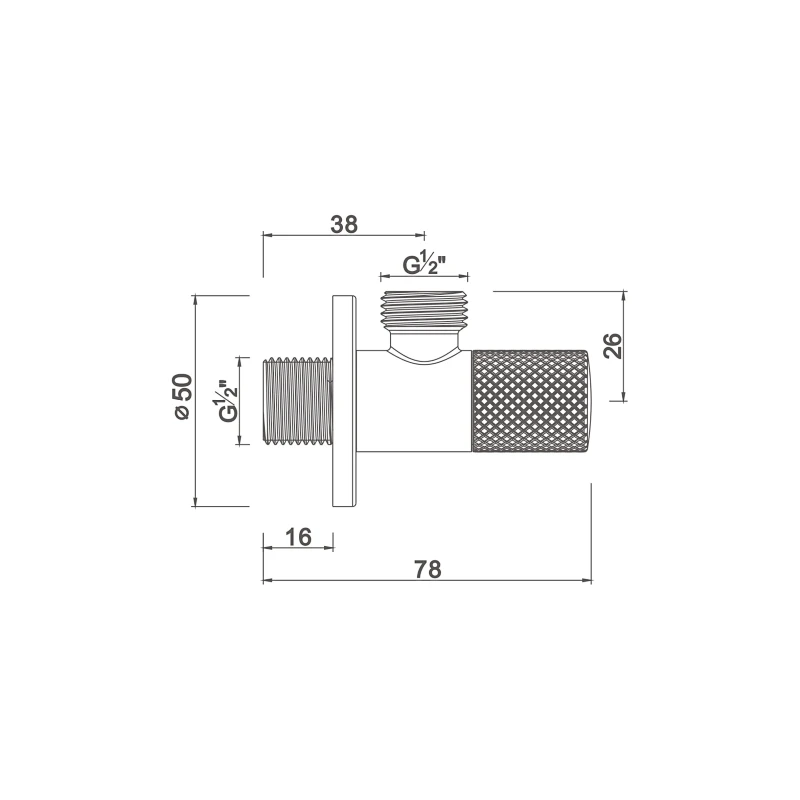 Compression angle valve