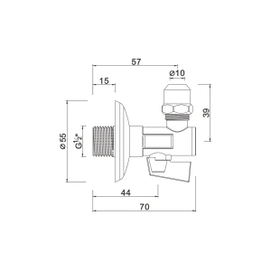 Ball angle valve with filter