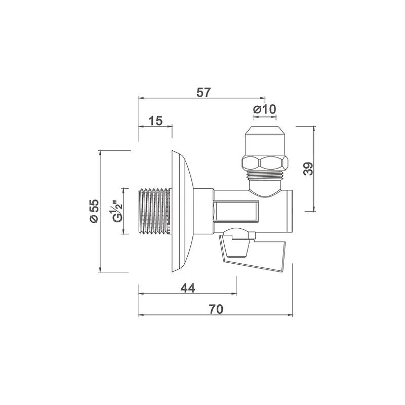Ball angle valve with filter