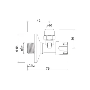 Compression angle valve