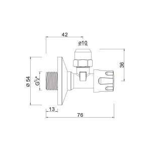 Compression angle valve