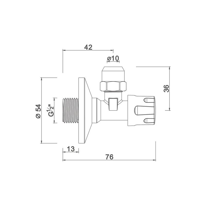 Compression angle valve