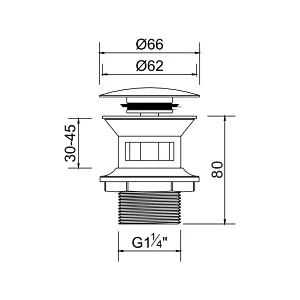 Clic-clac waste for wash basin