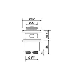 Clic-clac waste for wash basin