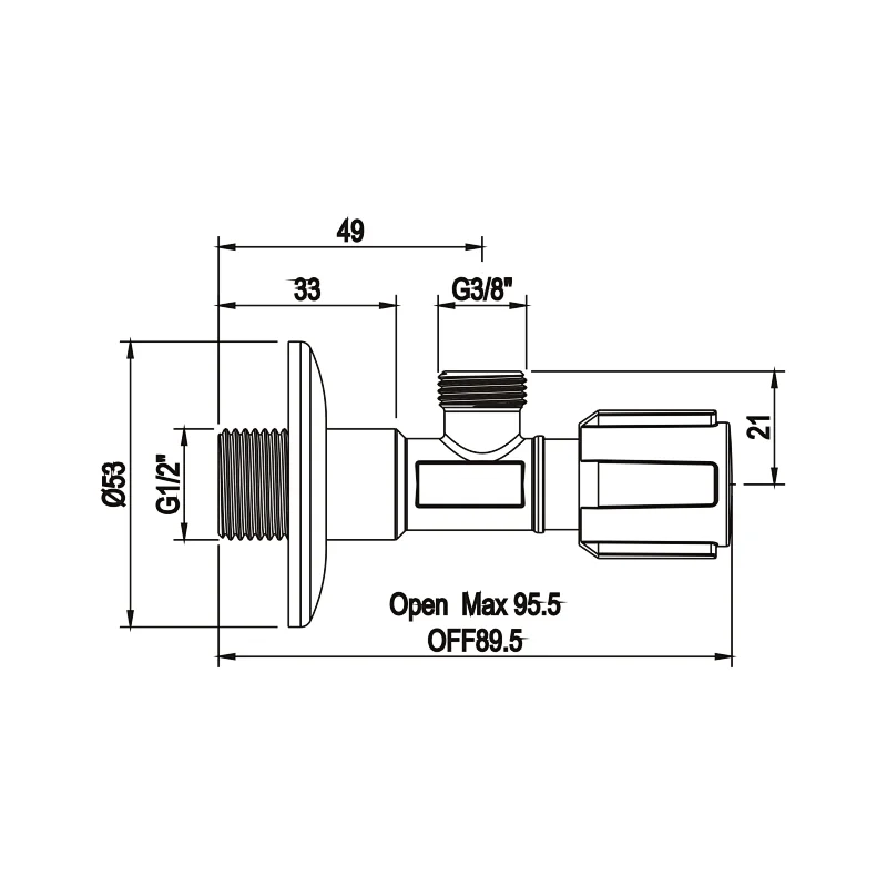 Ball angle valve