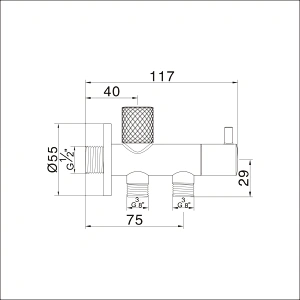 Ceramic cartridge angle valve
