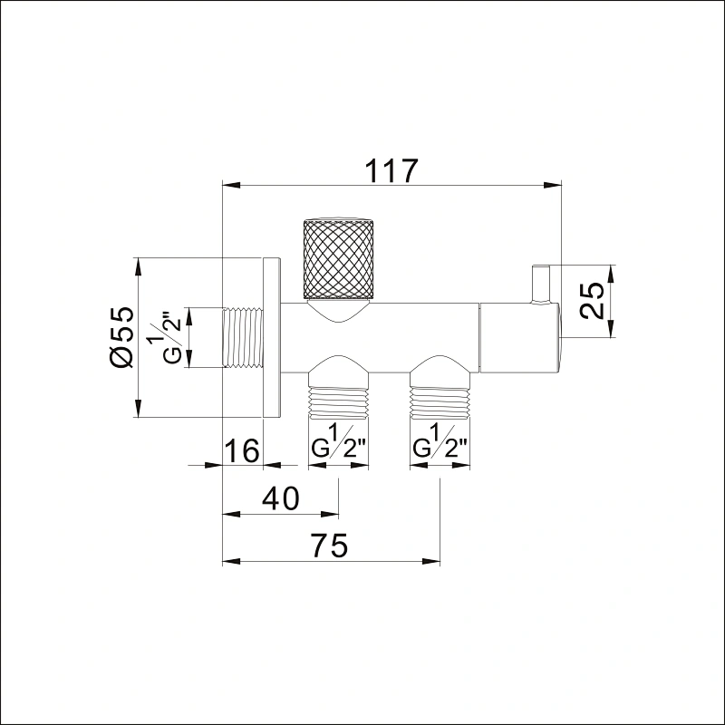 Ceramic cartridge angle valve