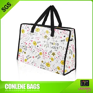 Hot sale white printing custom logo picnic packing recycled insulated cooler bag