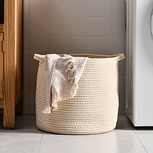 2021 New Fashion Home Storage Cotton Handle Storage Laundry Basket Bag In Bulk