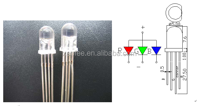 led 4 pin RGB 5mm LED