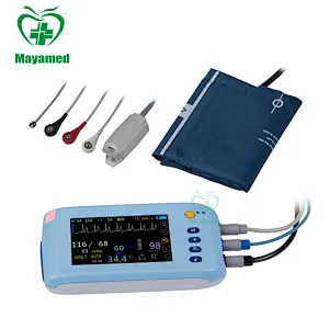 Touch Screen Handheld Multi parameter Patient Monitor ECG, NIBP, SPO2, Pulse Rate and Temperature