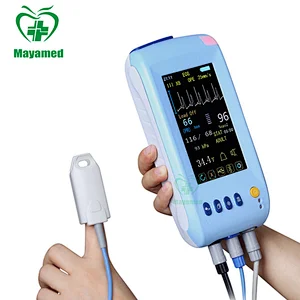 Touch Screen Handheld Multi parameter Patient Monitor ECG, NIBP, SPO2, Pulse Rate and Temperature
