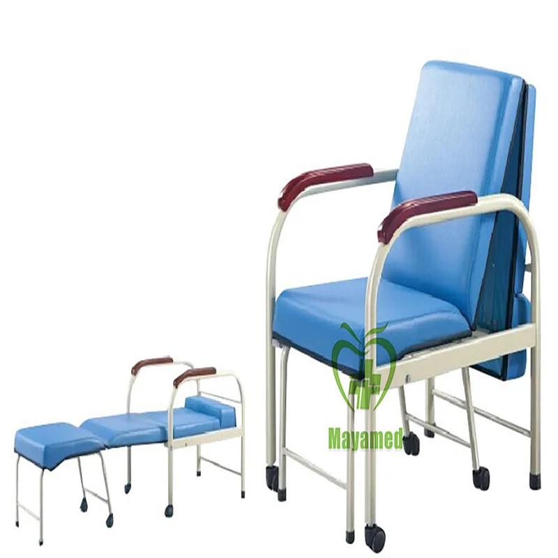 Hospital accompanier chair steel attendant bed water proof cushion Foldable chairs single beds