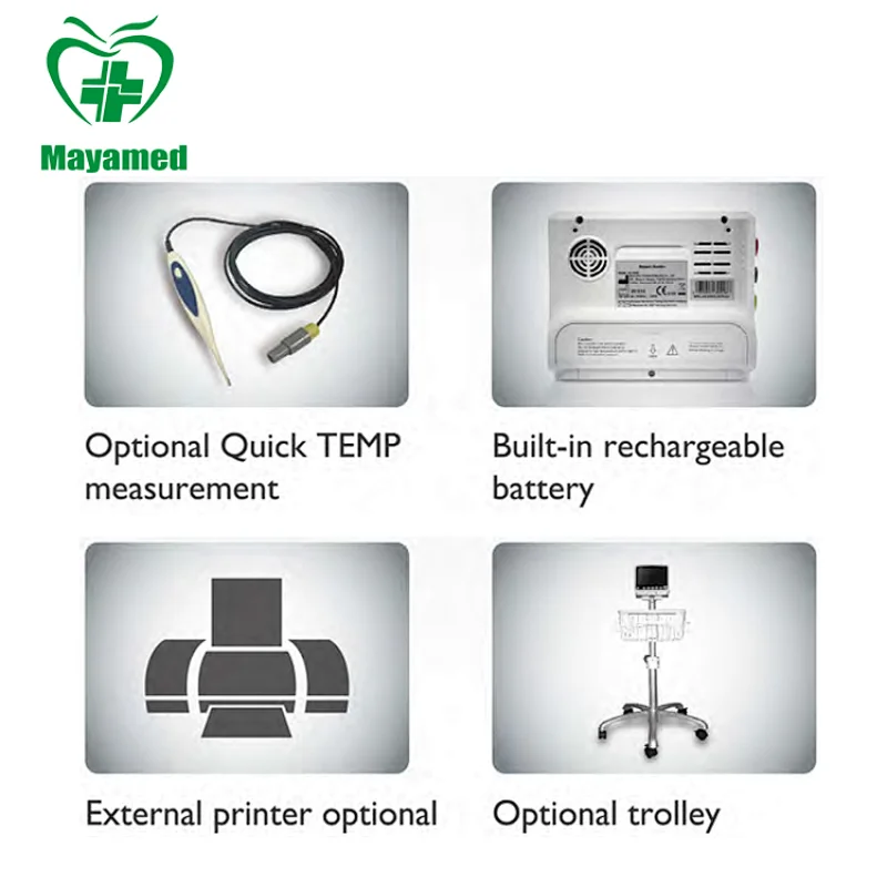 High resolution color TFT 5-channel waveform display Multi-parameter Patient Monitor