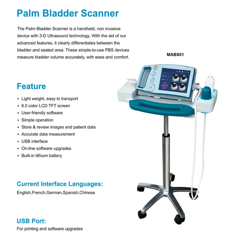 MABS02 Touch Screen cheap portable ultrasonic bladder scanner price