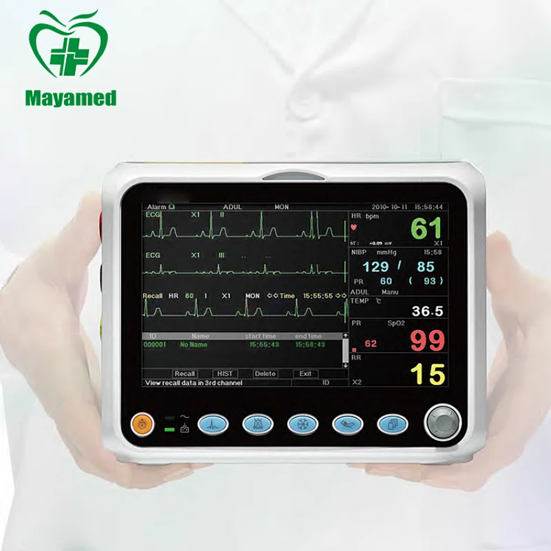 High resolution color TFT 5-channel waveform display Multi-parameter Patient Monitor