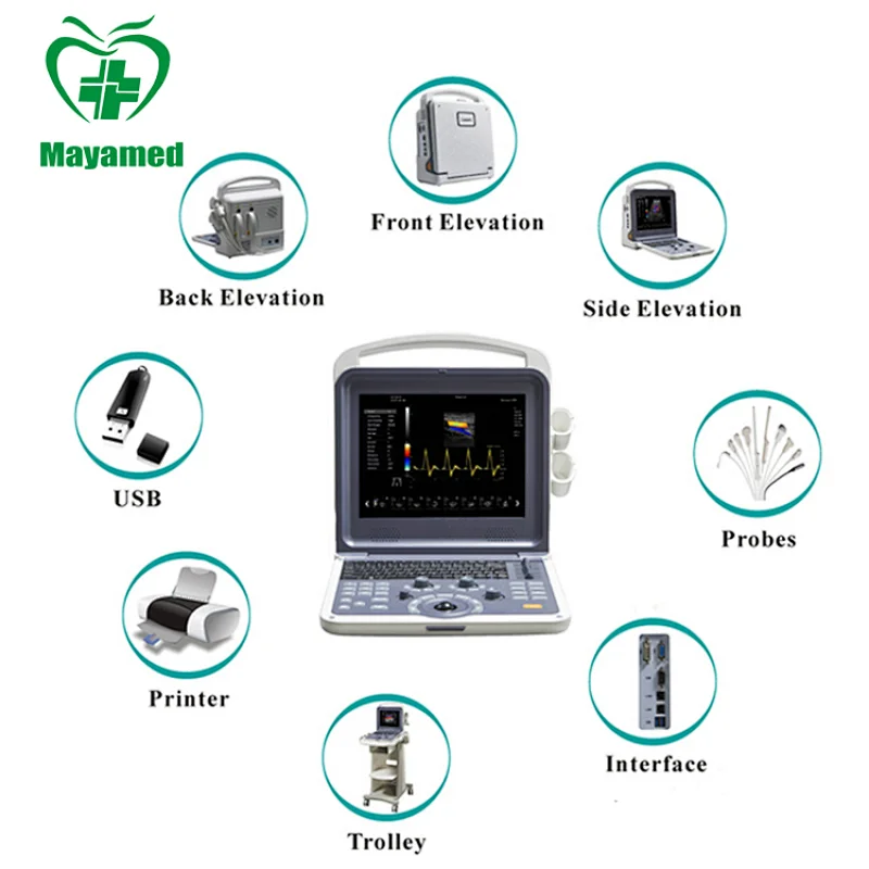 Multiparametro veterinarios medical sonoscape portable Full Digital monitor Color Doppler Ultrasound machine/scanner with  Probe
