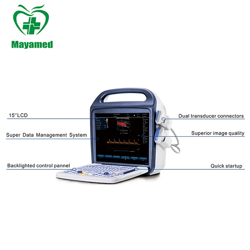 High resolution MAYA medical MY-A033 portable 15 inch 2D Digital Color Doppler Ultrasound System B Ultrasound machine