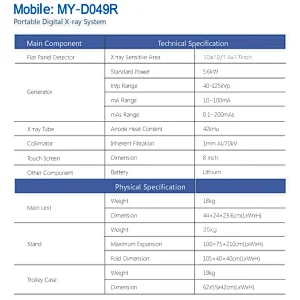 MY-D049R digital portable mobile radiography x- ray system medical x ray machine