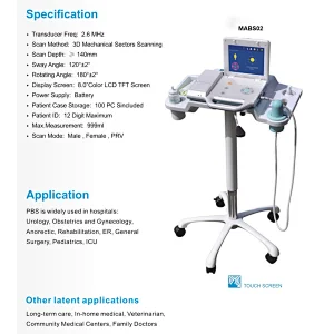 MABS02 Touch Screen cheap portable ultrasonic bladder scanner price