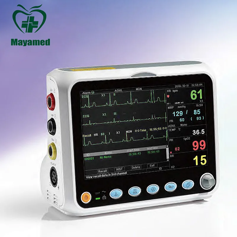 High resolution color TFT 5-channel waveform display Multi-parameter Patient Monitor
