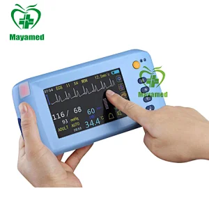 Touch Screen Handheld Multi parameter Patient Monitor ECG, NIBP, SPO2, Pulse Rate and Temperature