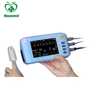 Touch Screen Handheld Multi parameter Patient Monitor ECG, NIBP, SPO2, Pulse Rate and Temperature