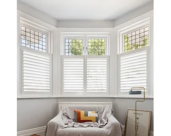 Custom Angled Cafe Shutters Louvers for Living Room/Bedroom