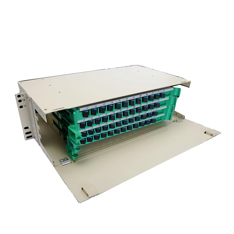 48 port bingkai distribusi optik odf rack mount 19 inch kabinet fiber optic odf patch panel