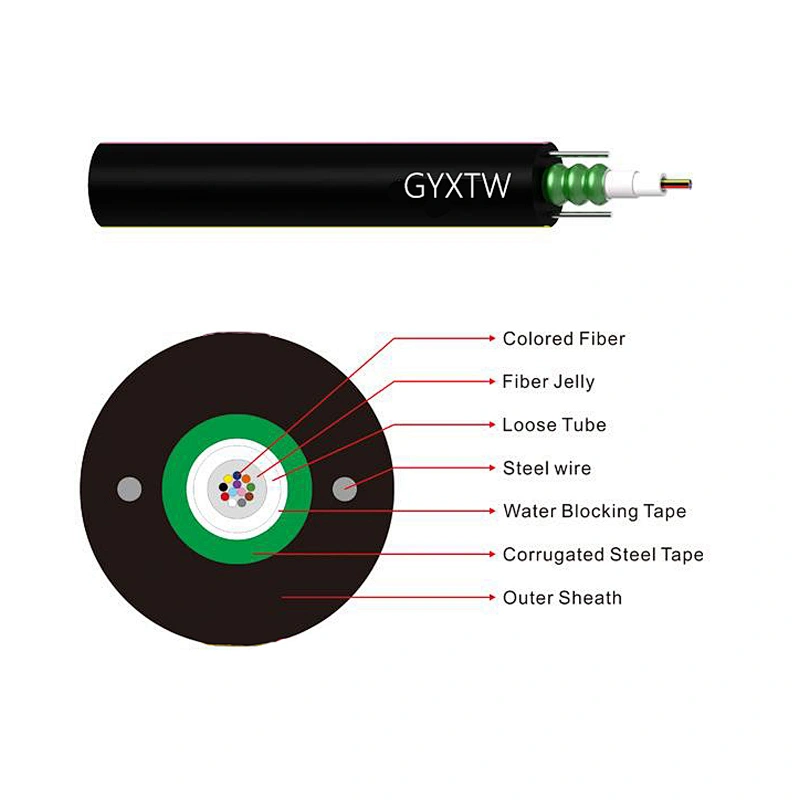 Outdoor Central Loose Tube Metalic Duct Cable GYXTW