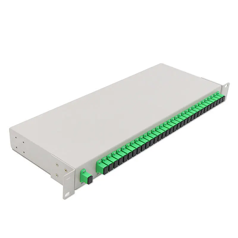 Divisor FTTH PLC montado em rack de 19 polegadas