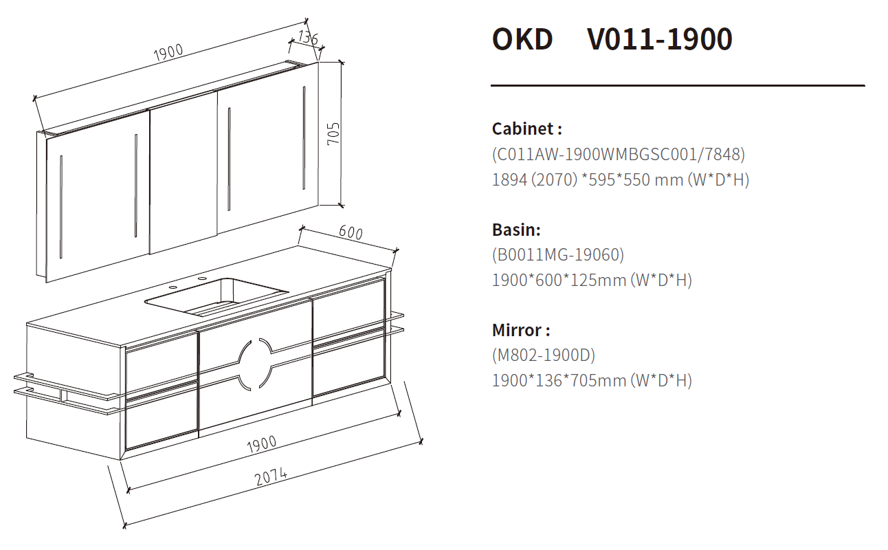 bathroom vanity and cabinet set size 1900