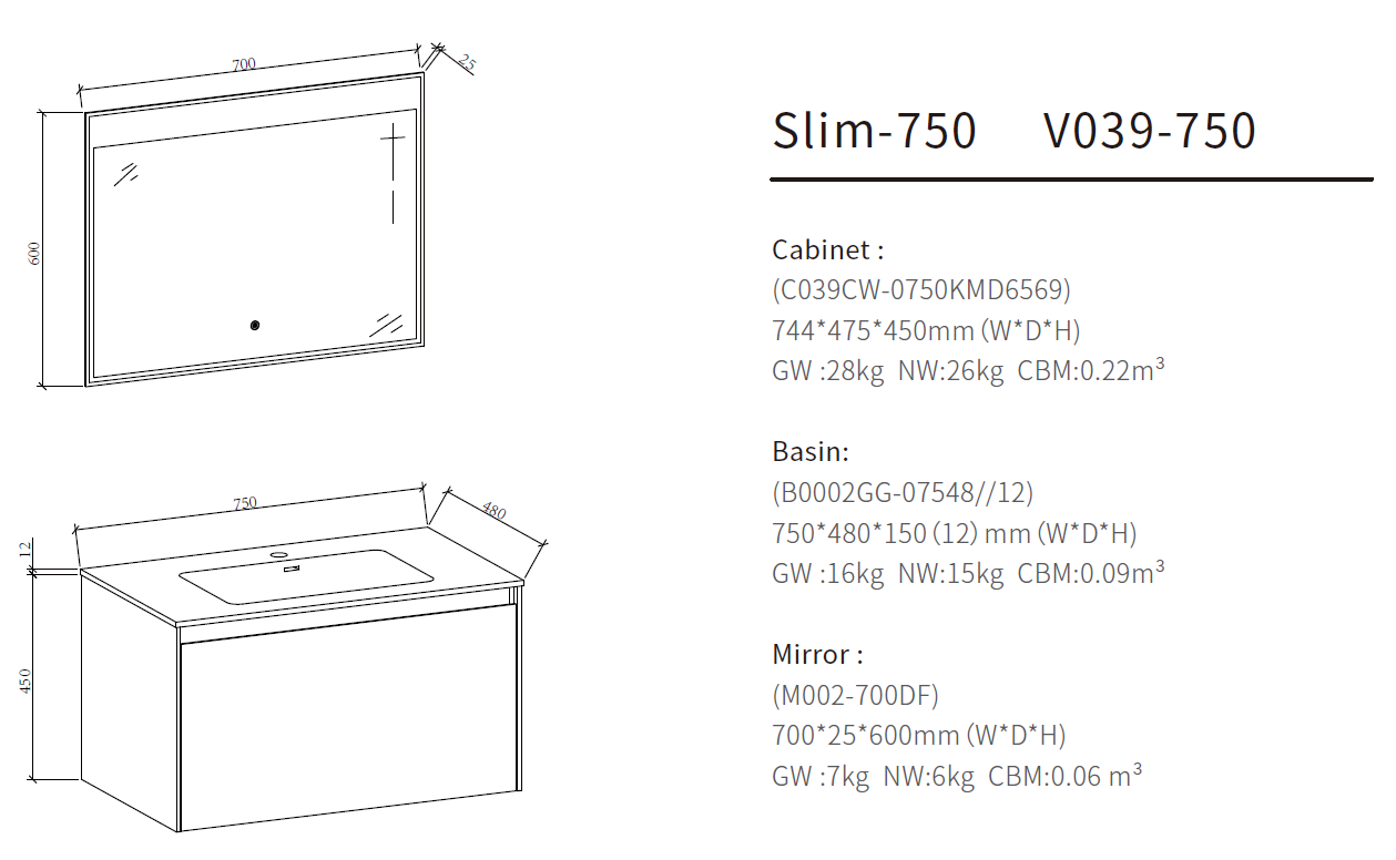 small bathroom vanity with sink size 750