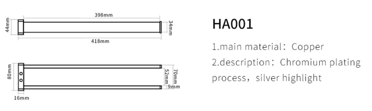 bathroom towel rack specifications