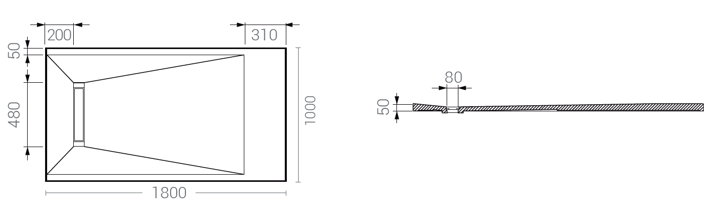 shower tray black sizes