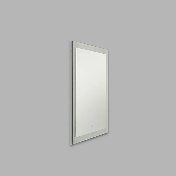 frameless lighted bathroom mirror