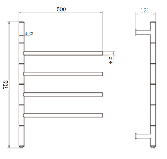 electric towel warmer size