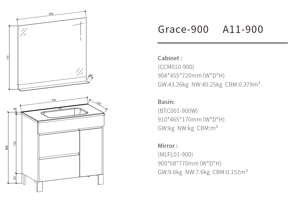 freestanding bathroom vanity with sink size 900