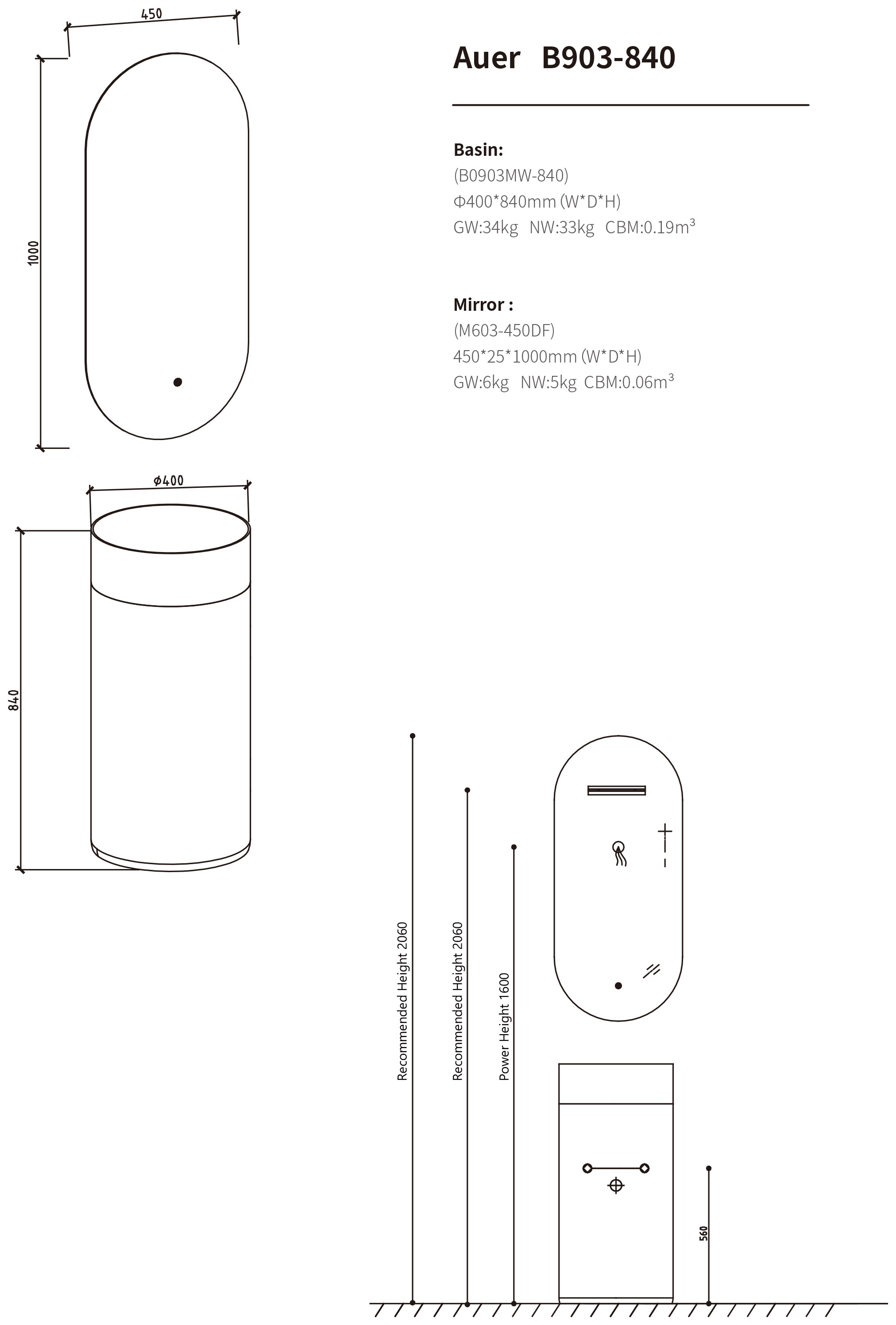 pedestal sink specifications auer
