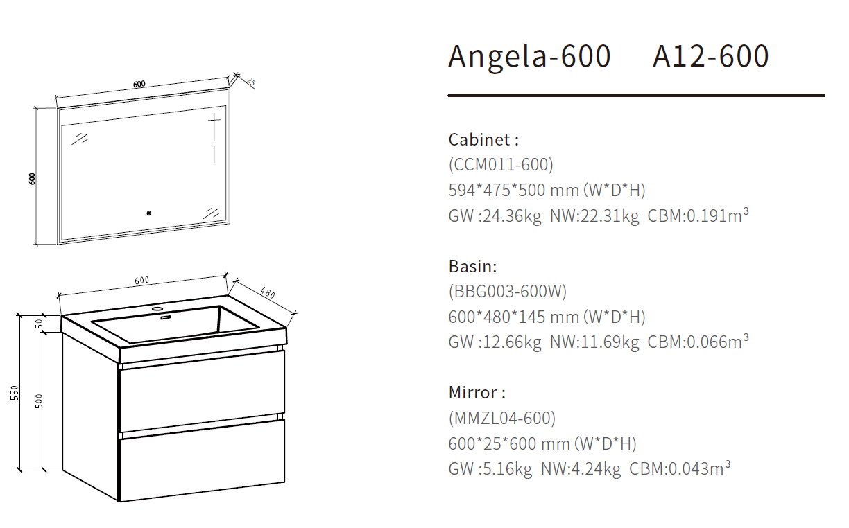 white floating bathroom vanity size 600