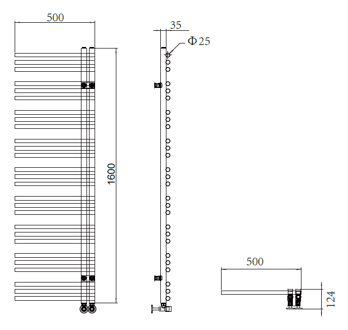 electric towel warmer size