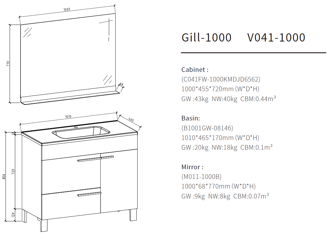 freestanding bathroom vanity cabinet size 1000