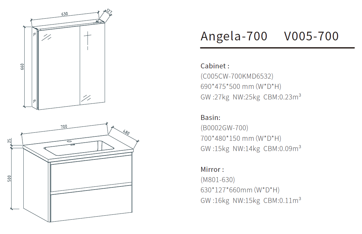 modern single sink bathroom vanity size 700