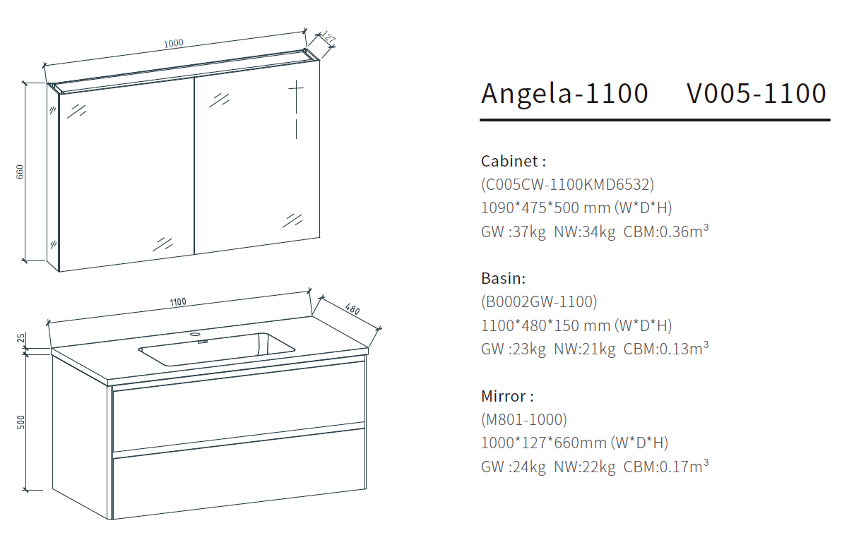 modern single sink bathroom vanity size 1100