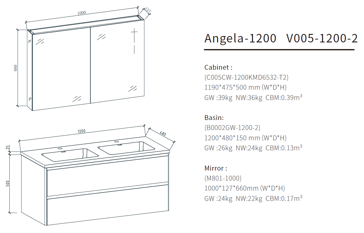 modern single sink bathroom vanity size 1200-2