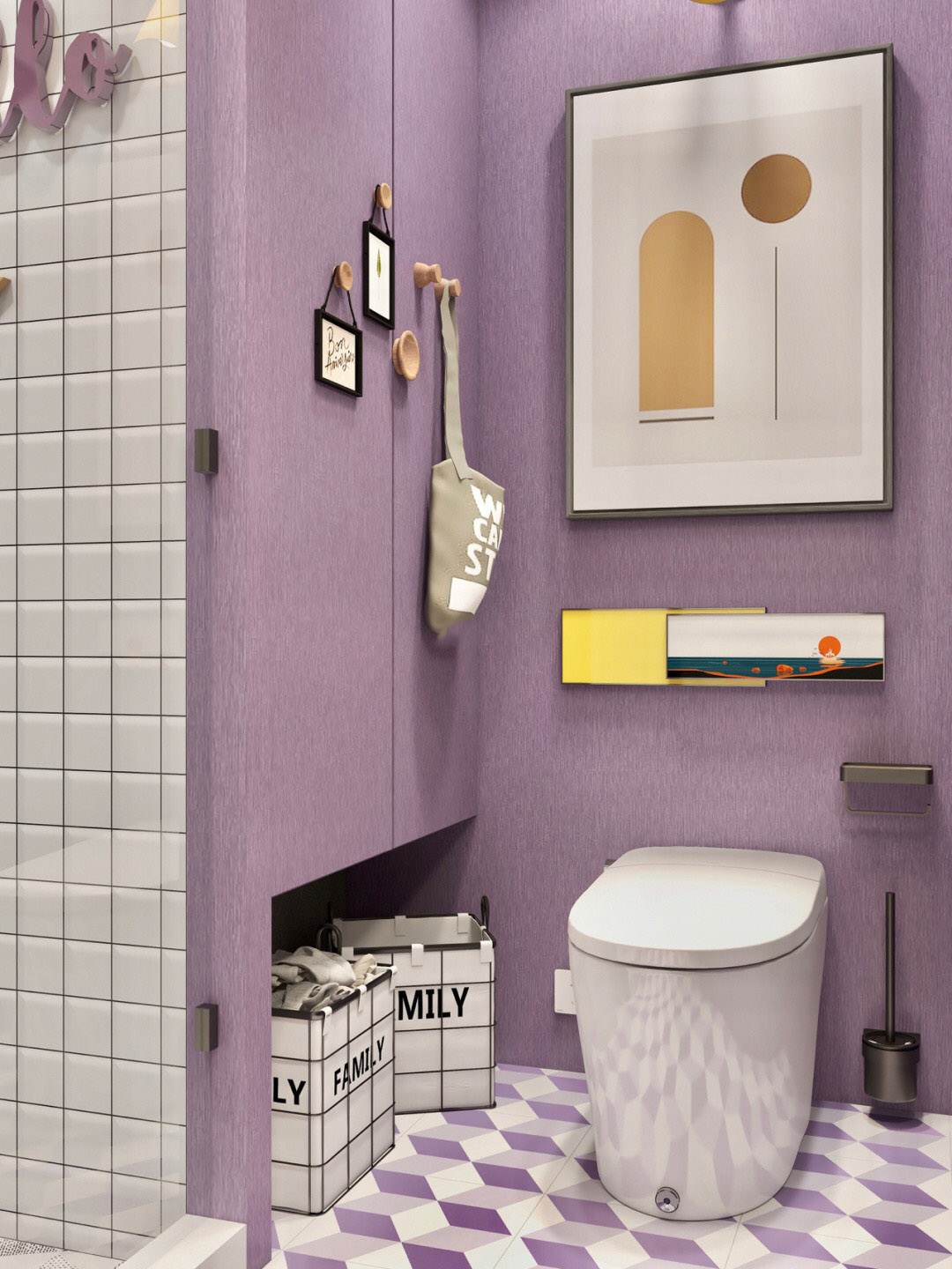 purple bathroom