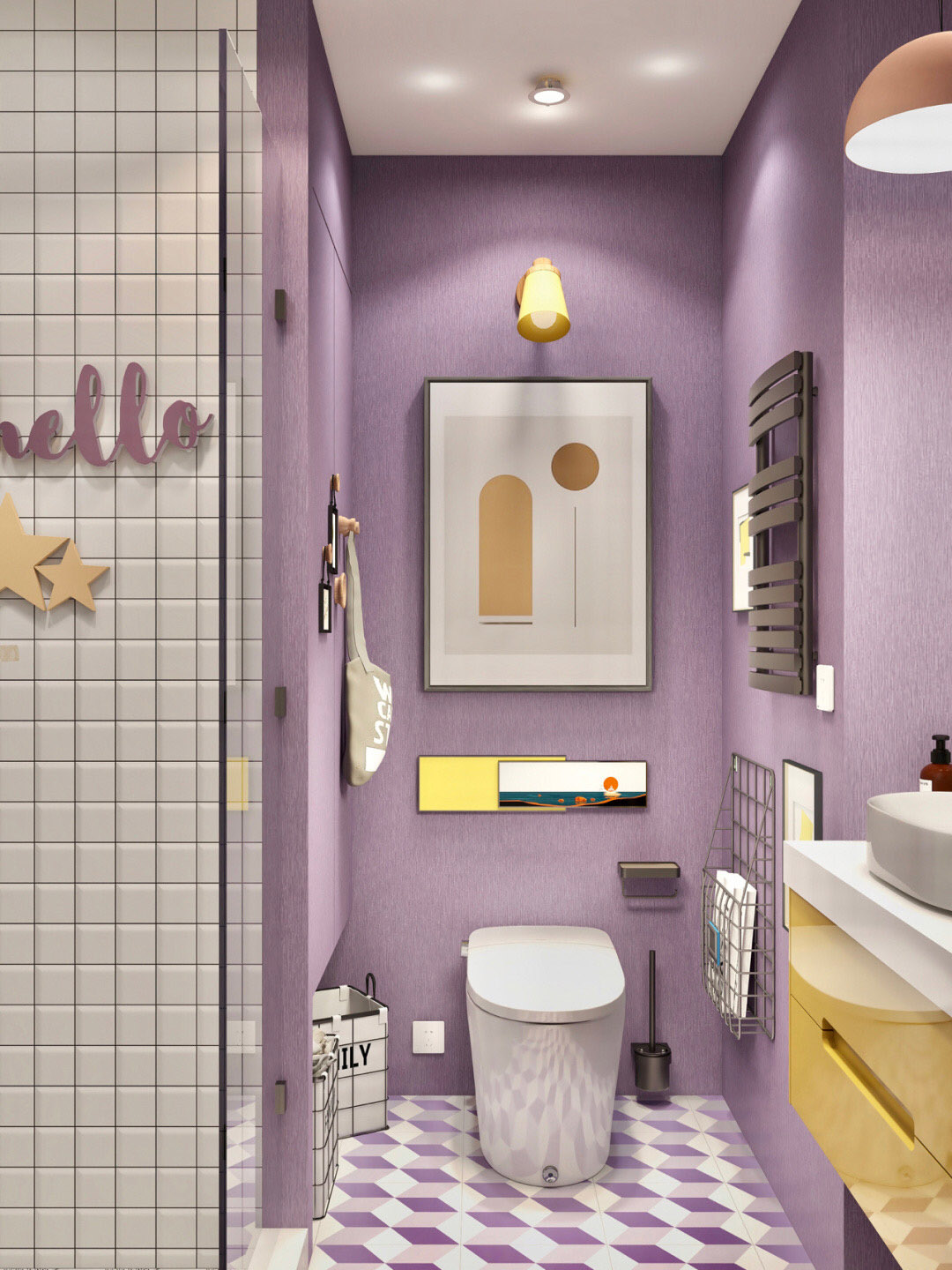 purple bathroom